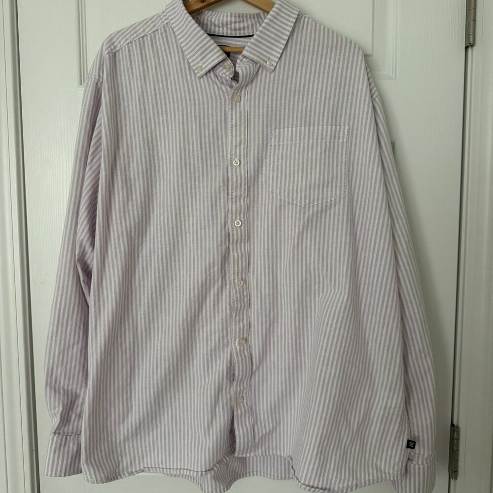 Gap mens cotton striped button down oxford shirt purple size XXL business casual